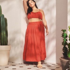 Abercrombie & Fitch Red Maxi Skirt and Top Matching Set